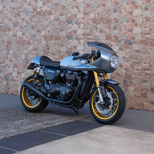 Triumph Thruxton Rs with a Kelpi Custom Moto Seat Trim