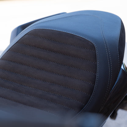 A Triumph Tiger Sport 660 with a Kelpi Custom Moto comfort seat trim
