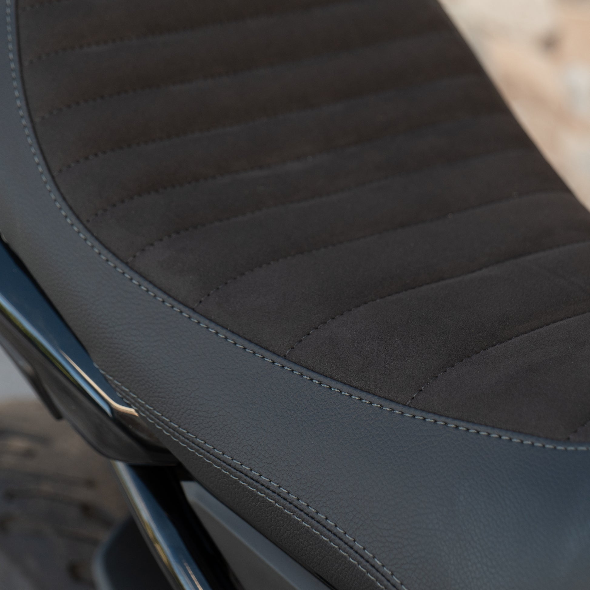 A Triumph Tiger Sport 660 with a Kelpi Custom Moto comfort seat trim