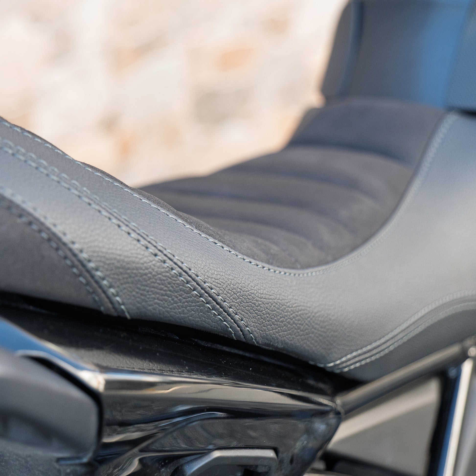 A Triumph Tiger Sport 660 with a Kelpi Custom Moto comfort seat trim